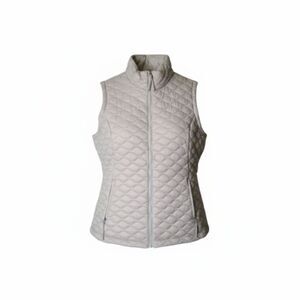 Free Country Women’s Quilted Puffer Vest – Light Gray – Lightweight Zip-Up...